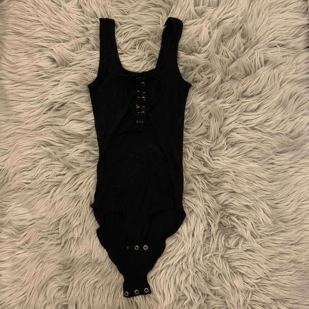AEO lace up bodysuit in black Size XS